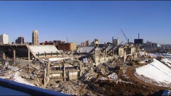 An up-close look at Metrodome destruction