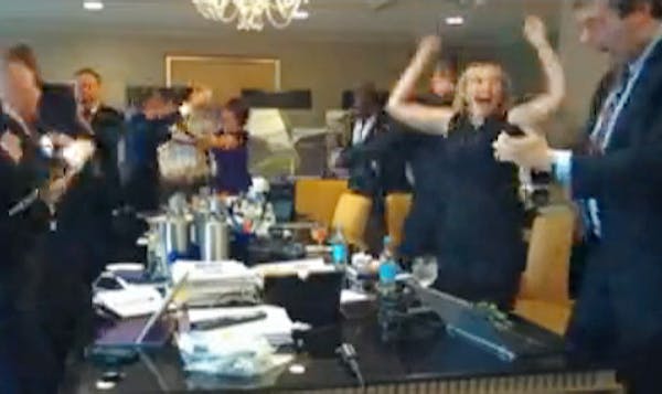 Vikings war room erupts with Super Bowl win