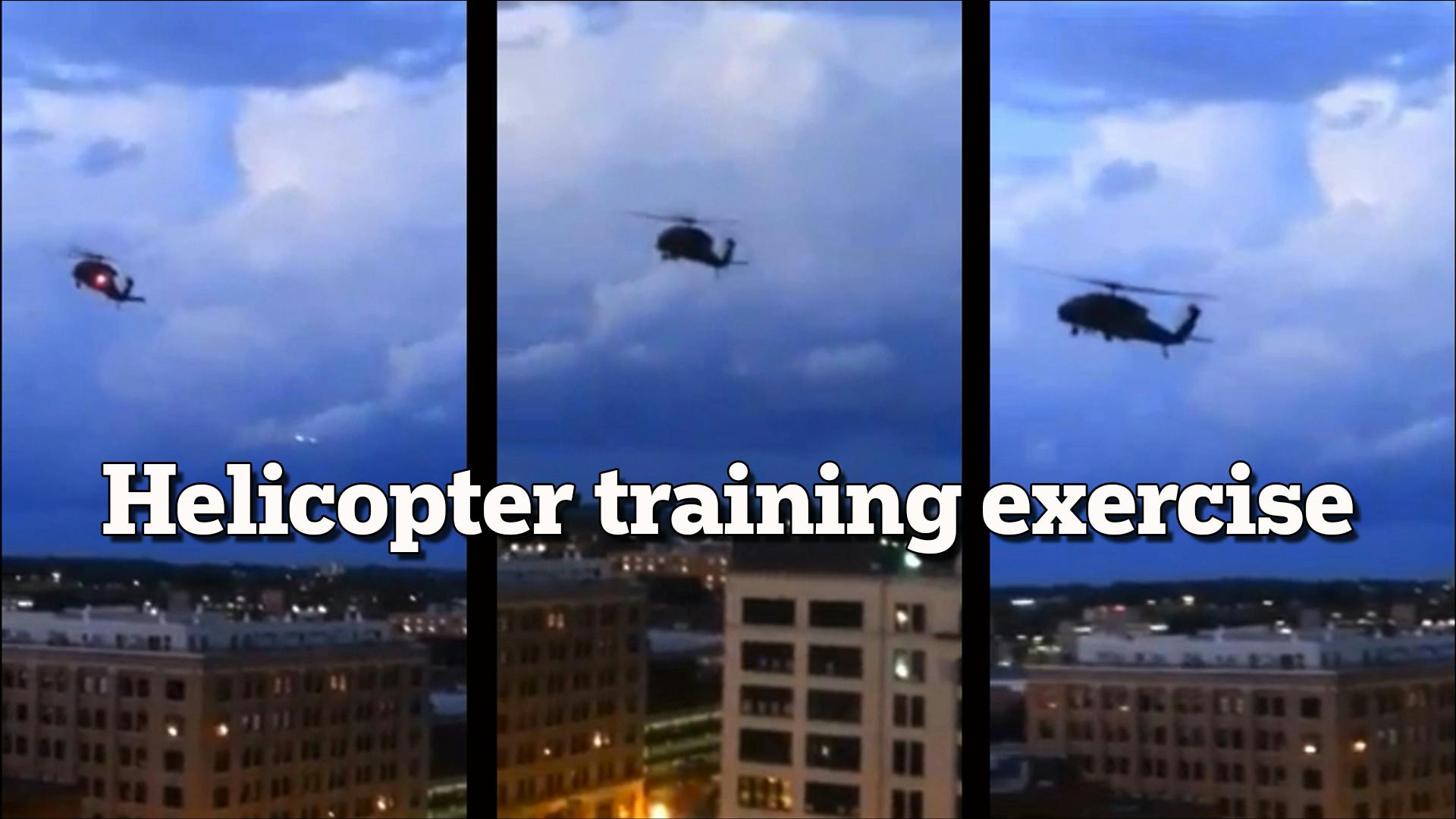 Loud, low-flying helicopters participating in a covert training mission startled people in the Twin Cities.