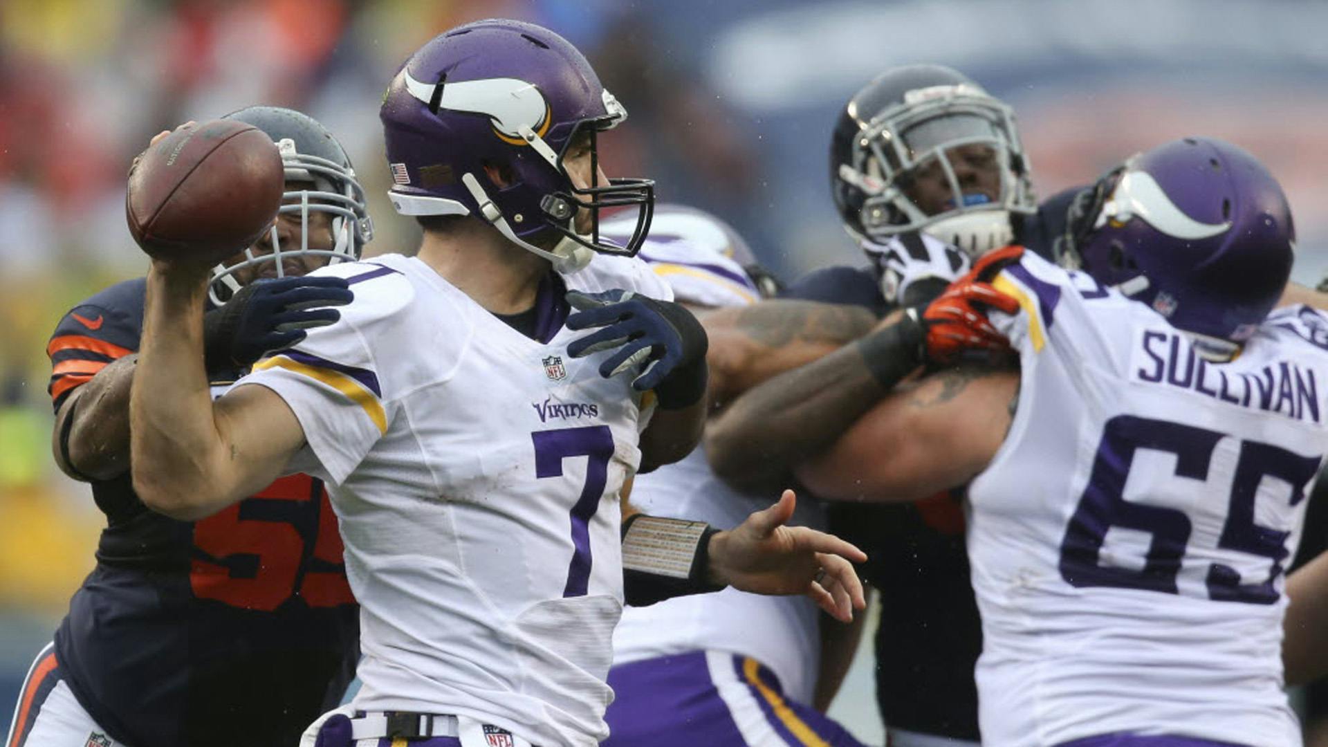 Quarterback Christian Ponder spoke to reporters after the Vikings lost 31-30 to the Chicago Bears.