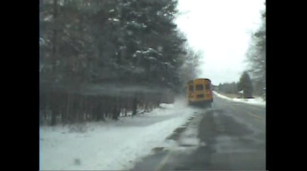 Runaway school bus in Aitkin County