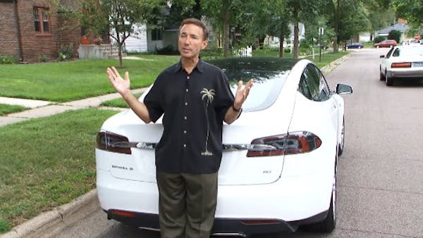 Take a ride in Paul Douglas' Tesla