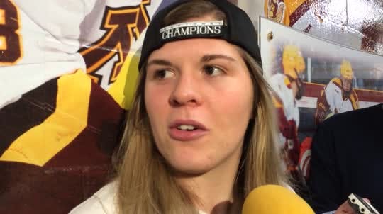 Gophers junior Hannah Brandt addressed the media after Sunday's NCAA championship game.