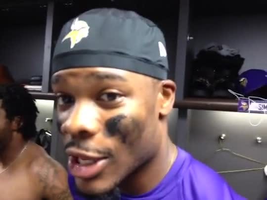 Vikings receiver Jerome Simpson talked about the atmosphere in Wembley Stadium and the play of quarterback Matt Cassel.