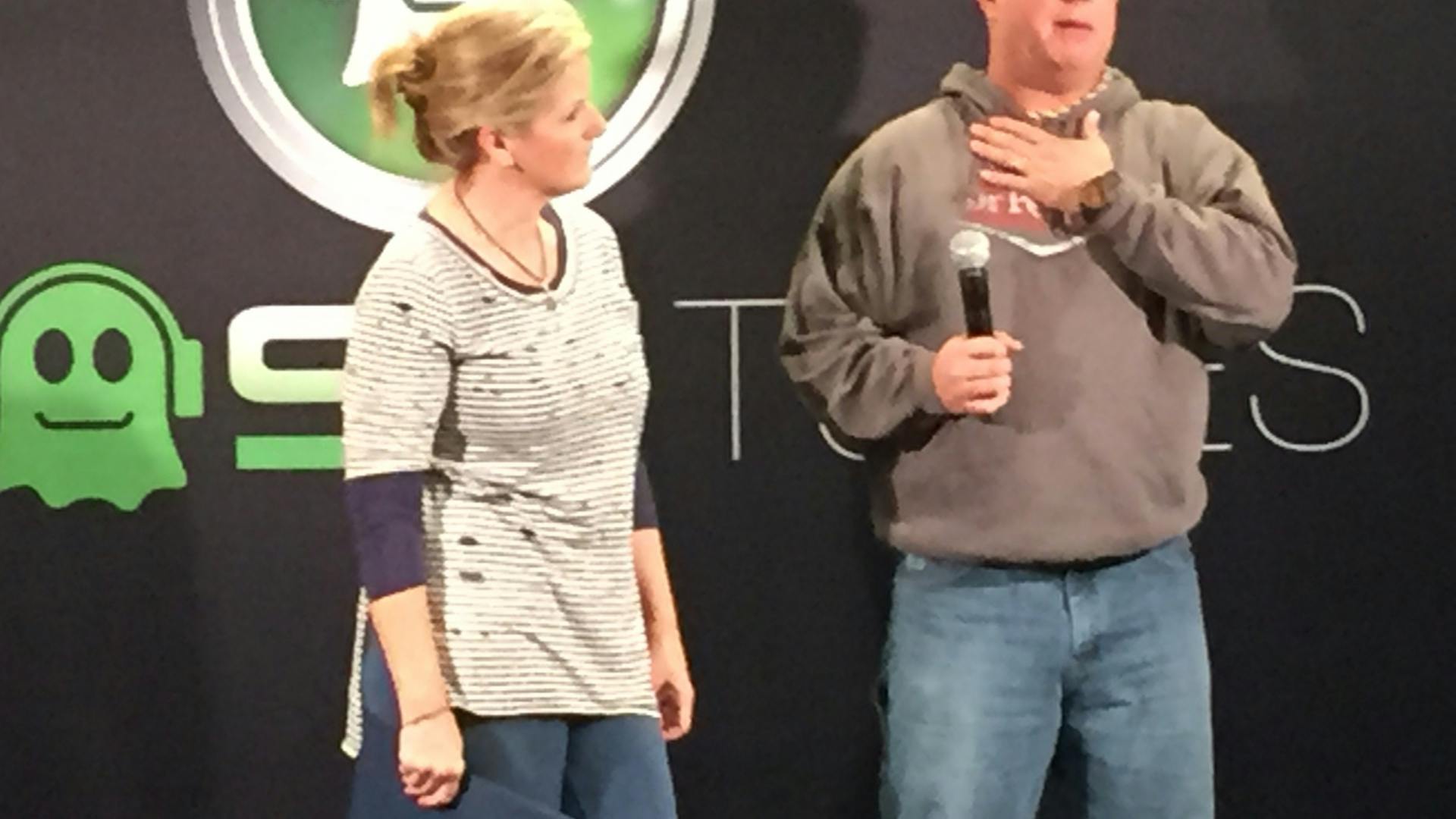 Garth Brooks and Trisha Yearwood talk to the media on Thursday afternoon at the Target Center in Minneapolis.