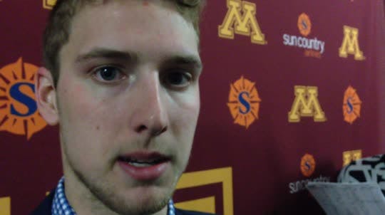 Senior Michael Shibrowski had 26 saves in the Gophers 2-1 victory over Penn State on senior night.