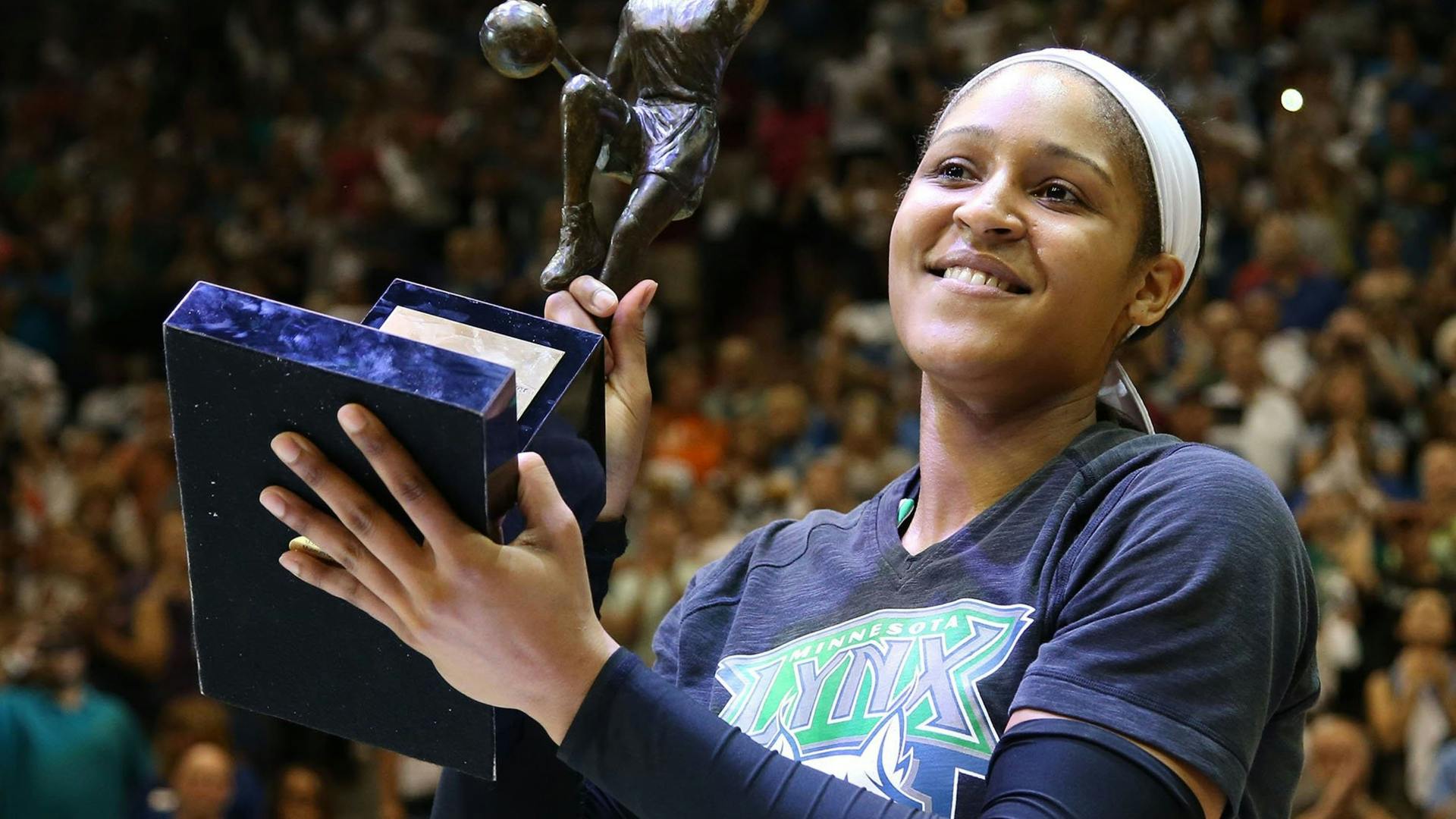 Maya Moore accepted the WNBA MVP trophy Thursday evening, but her focus -- and that of the Lynx -- shifted quickly to the task at hand, their playoff series with San Antonio.