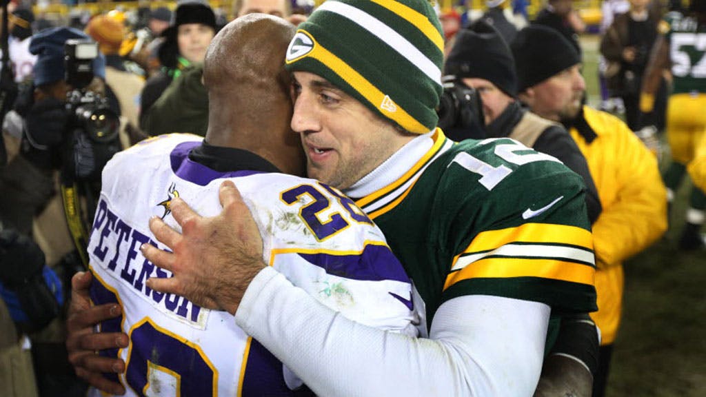 Adrian Peterson admits he's been having trouble with his hamstring, and no other QB puts up numbers against a team like Aaron Rodgers against the Vikings.