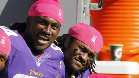 Vikings wide receiver Cordarrelle Patterson said he was still dealing with a hip injury in Sunday's 17-3 loss to the Lions.