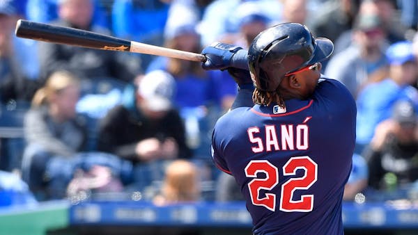 Sano's five-RBI afternoon gives Twins a winning record for April