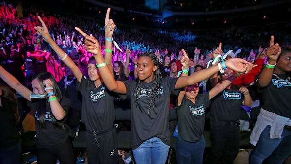 Chelsea Clinton, Henry Winkler and singer Ciara pump up WE Day crowd