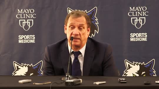 Timberwolves coach Flip Saunders talks about his draft of Karl-Anthony Towns, Thursday, June 26, 2015, at Mayo Clinic Square.