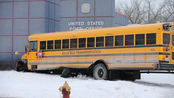 Two students taken to hospital after school bus crashes in St. Paul