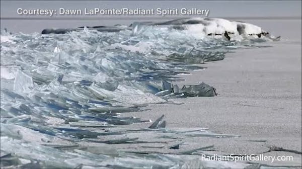 Watch and listen to ice stacking on Lake Superior