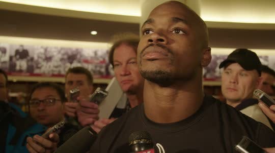 Vikings running back Adrian Peterson said the Packers aggressive play was a challenge on the field.