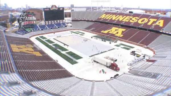 Time lapse: Football field to NHL rink in under a minute