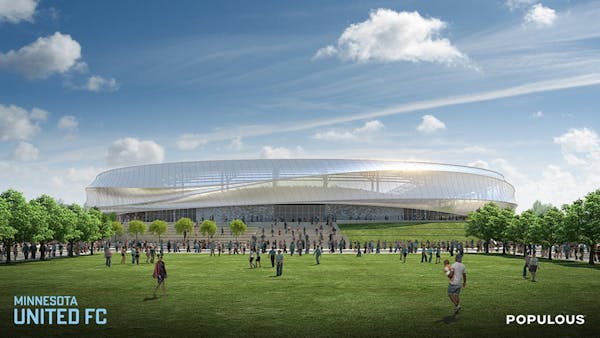 Compare soccer stadium plans in St. Paul with what it looks like now