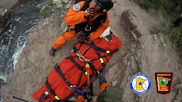 Go-Pro video of helicopter rescue in Split Rock State Park