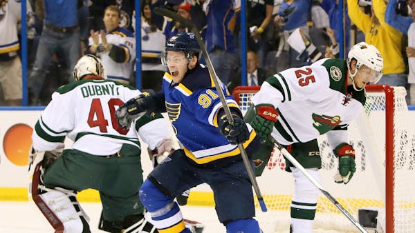 Some close calls for Wild, but St. Louis ties series 1-1