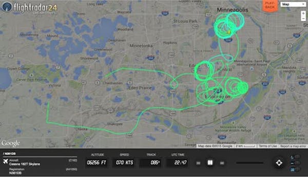 Mystery plane's path tracked circling over Twin Cities