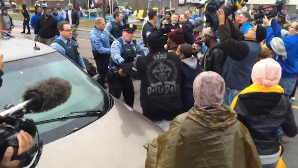 Minneapolis police confront Black Lives Matter protesters