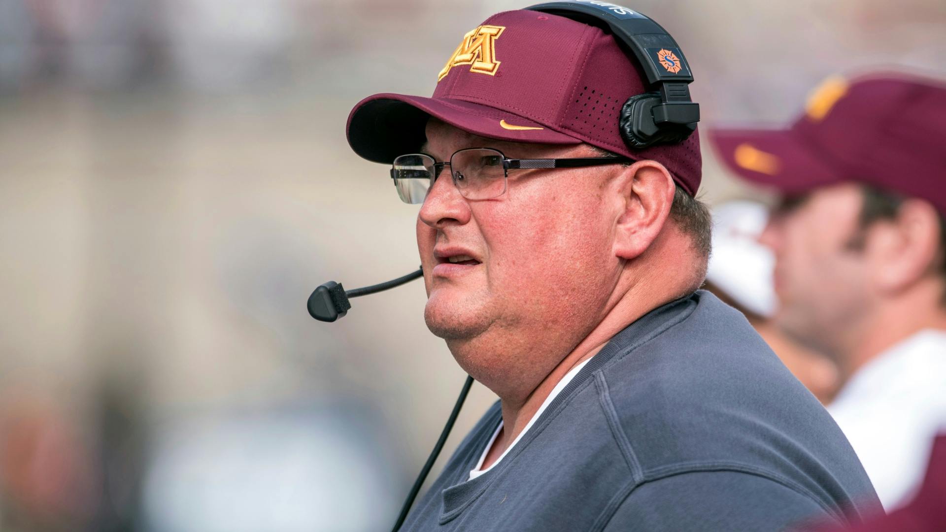 Gophers coach Tracy Claeys talks in Saturday's postgame press conference.