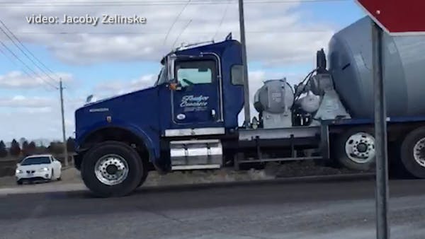 Video: 11-year-old boy leads police chase in cement mixer