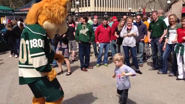 Best dance-off ever: 4-year-old Ethan vs. Wild mascot Nordy