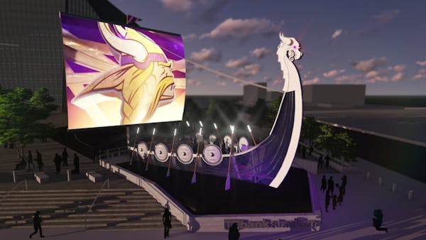 Vikings unveil plans for a 'showstopper' ship outside new stadium