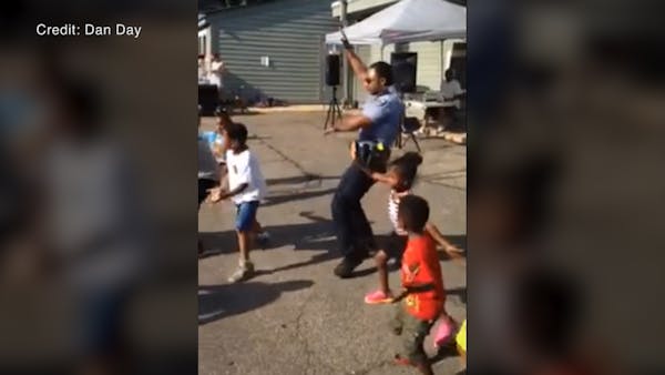 Officers dance on National Night Out