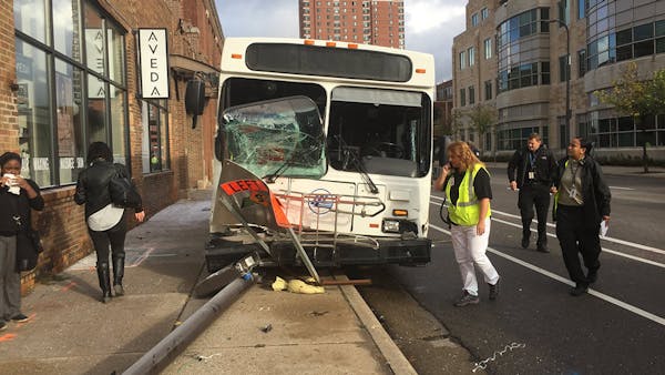 Scene from downtown bus crash