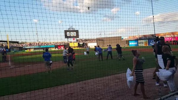 Pillow fight at CHS Field claims world record