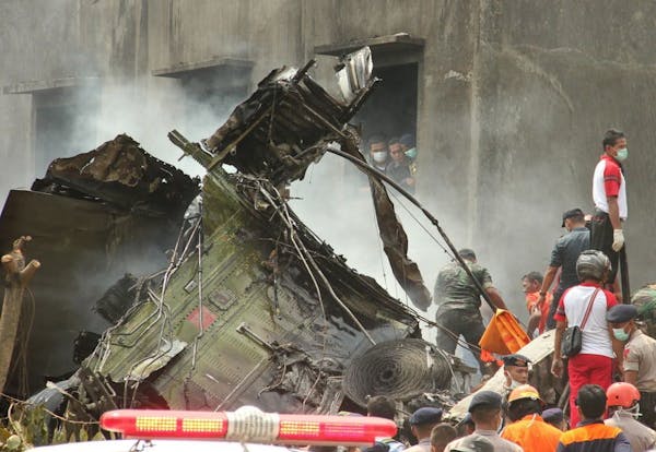 Indonesian military plane crashes in city