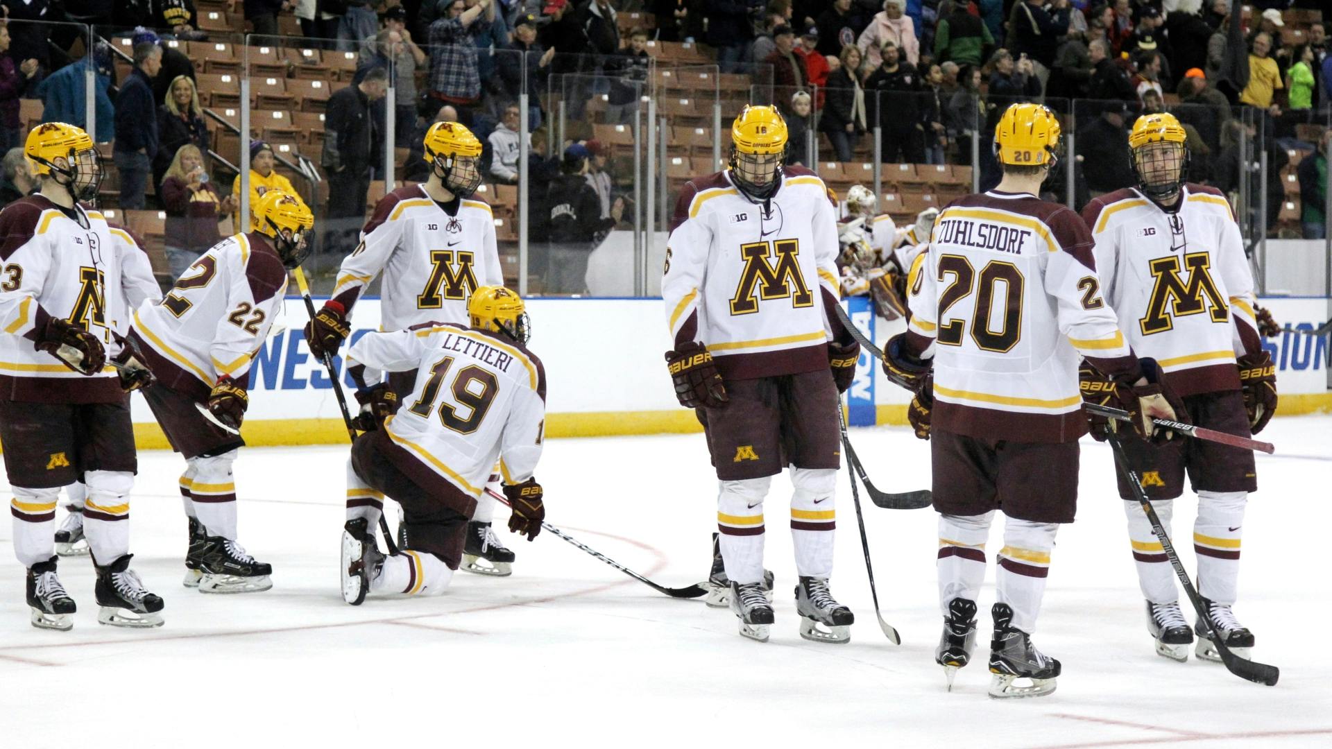 Gophers coach Don Lucia gives his thoughts on the Gophers' 3-2 loss to Notre Dame on Saturday in the NCAA hockey tournament.