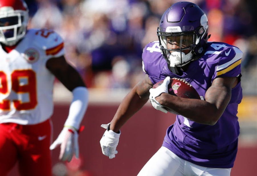 Vikings wide receiver Stefon Diggs made a strong showing against the Chiefs in an otherwise shaky offensive showing.