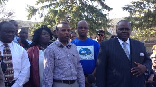 Leaders of the Liberian immigrant community gathered outside the apartment home in Crystal of Barway Collins, the 10-year-old boy whose body was found in the Mississippi River. They warned community members that whoever was involved with the boy's disappearance and murder will be "brought to justice."