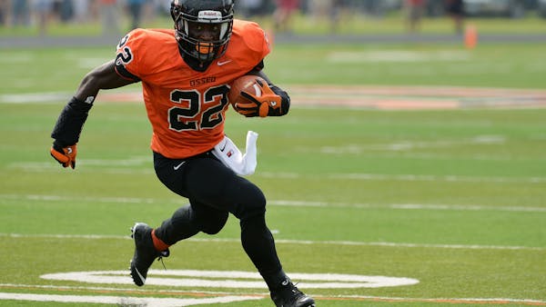 Osseo's Prince Kruah carries 45 times for 364 yards