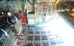 U.S. military video shows aid dropped over Gaza