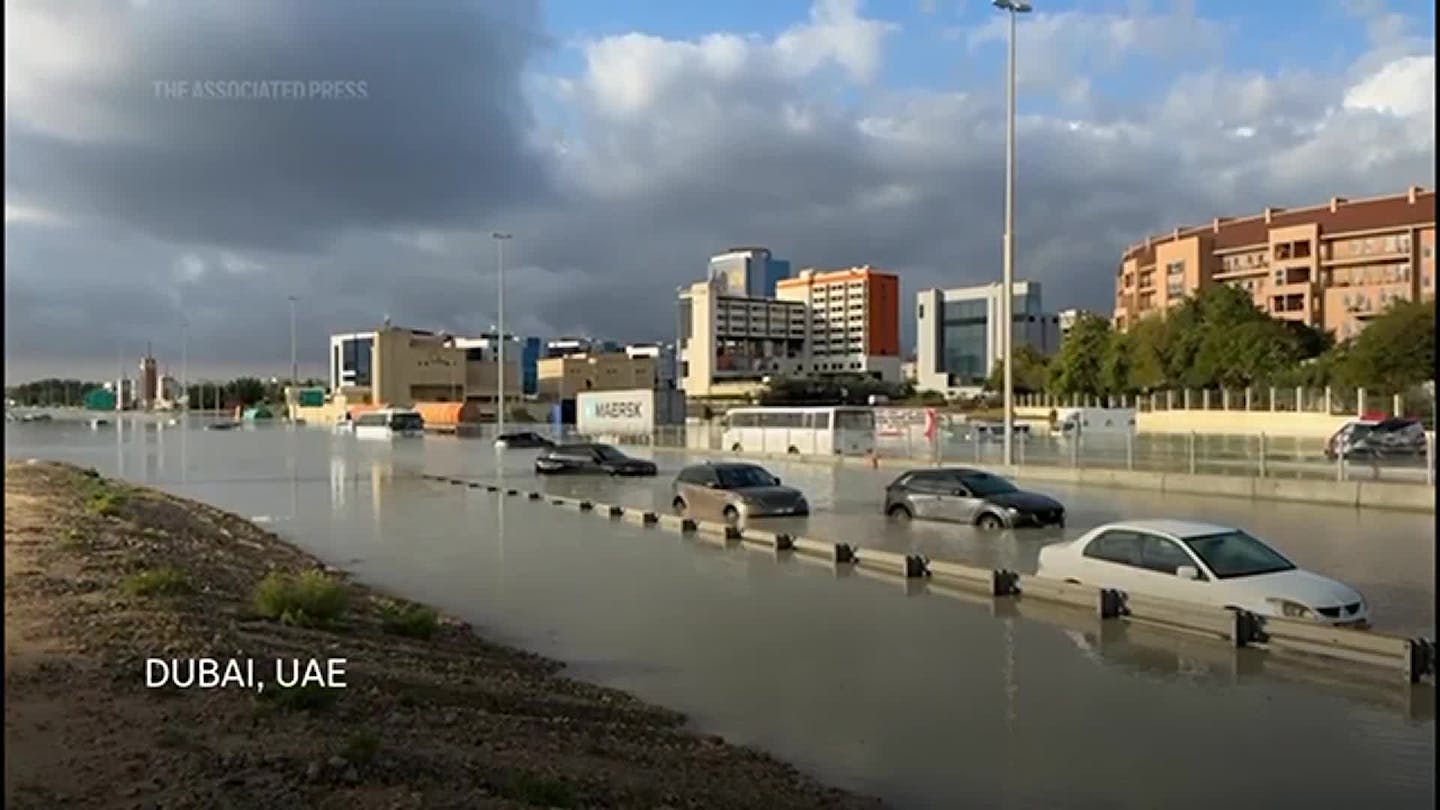 Storm dumps heaviest rain ever recorded in desert nation of UAE, flooding roads and Dubai's airport