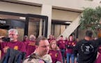 Hundreds of supporters rally at courthouse as Minnesota State trooper appears for murder hearing