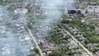 Drone footage shows Ukrainian village battered to ruins as residents flee Russian advance