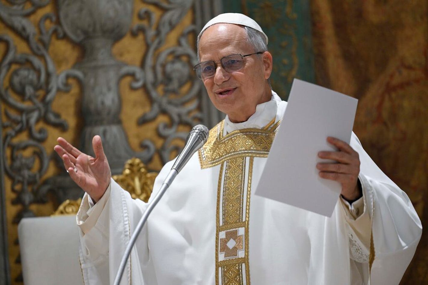Pope Leo XIV conducts his first mass at the Vatican