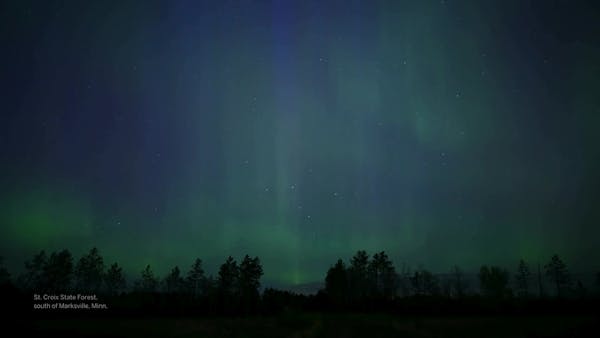 Northern lights dance across the Minnesota sky