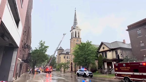 Catholic church in downtown Madison, Wis., catches fire following storms