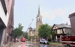 Catholic church in downtown Madison, Wis., catches fire following storms