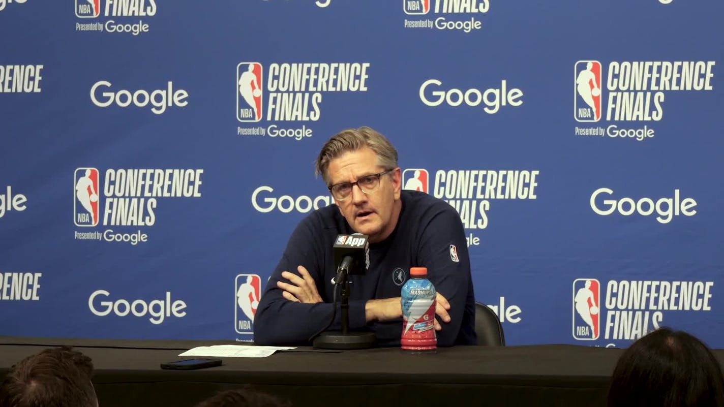 Chris Fitch talks to media after a big win against the Oklahoma City Thunder