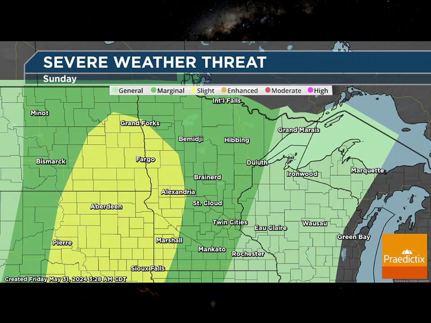 No end to our wet and active weather pattern with heavy T-storms today and tonight giving way to a partly sunny Saturday, the nicer day of the weekend