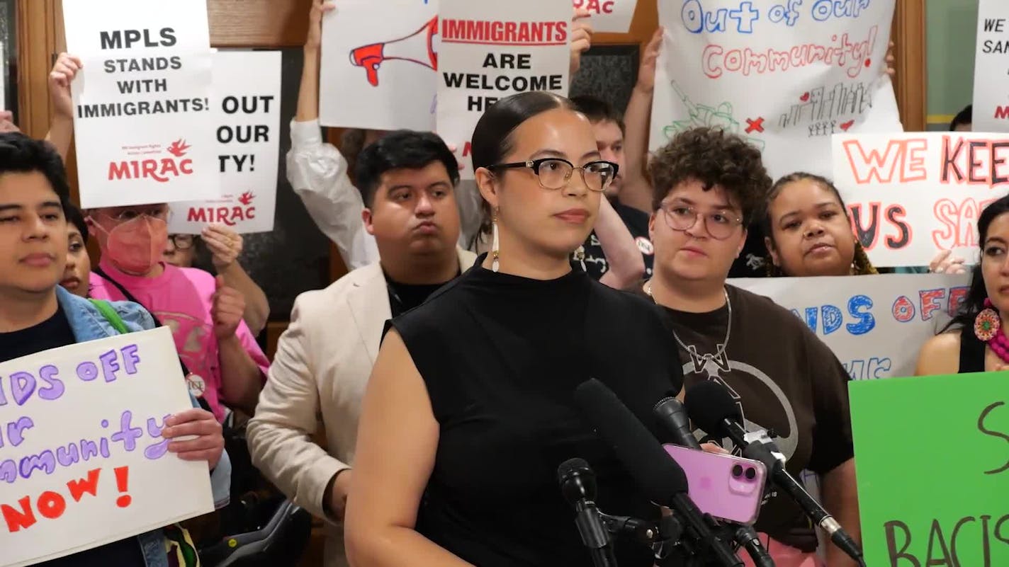 Activist groups held a press conference outside of Mayor Frey's office in repose to the federal raid