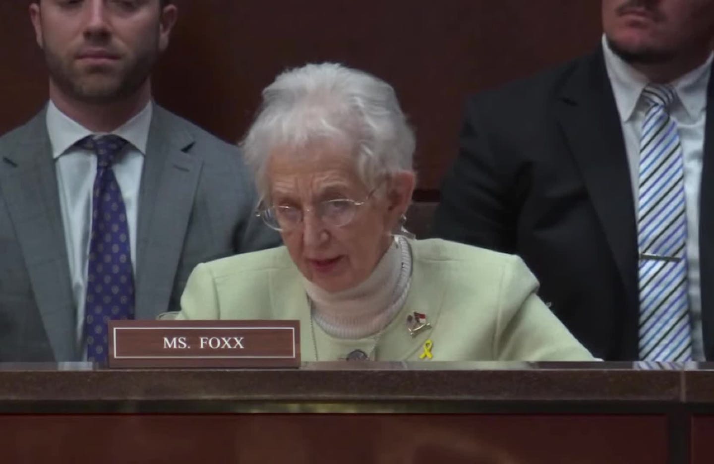 North Carolina Representative Virginia Foxx questions Tim Walz at the Oversight Committee hearing on sanctuary city policies.