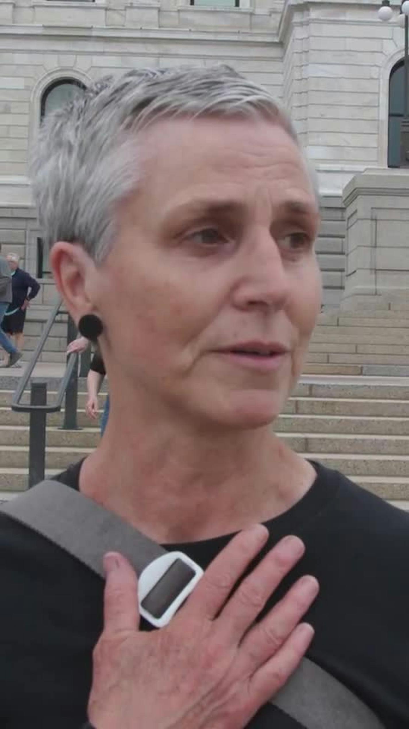 Minneapolis residents Juliet Patterson and Rachel Moritz reflect on the death of Melissa Hortman